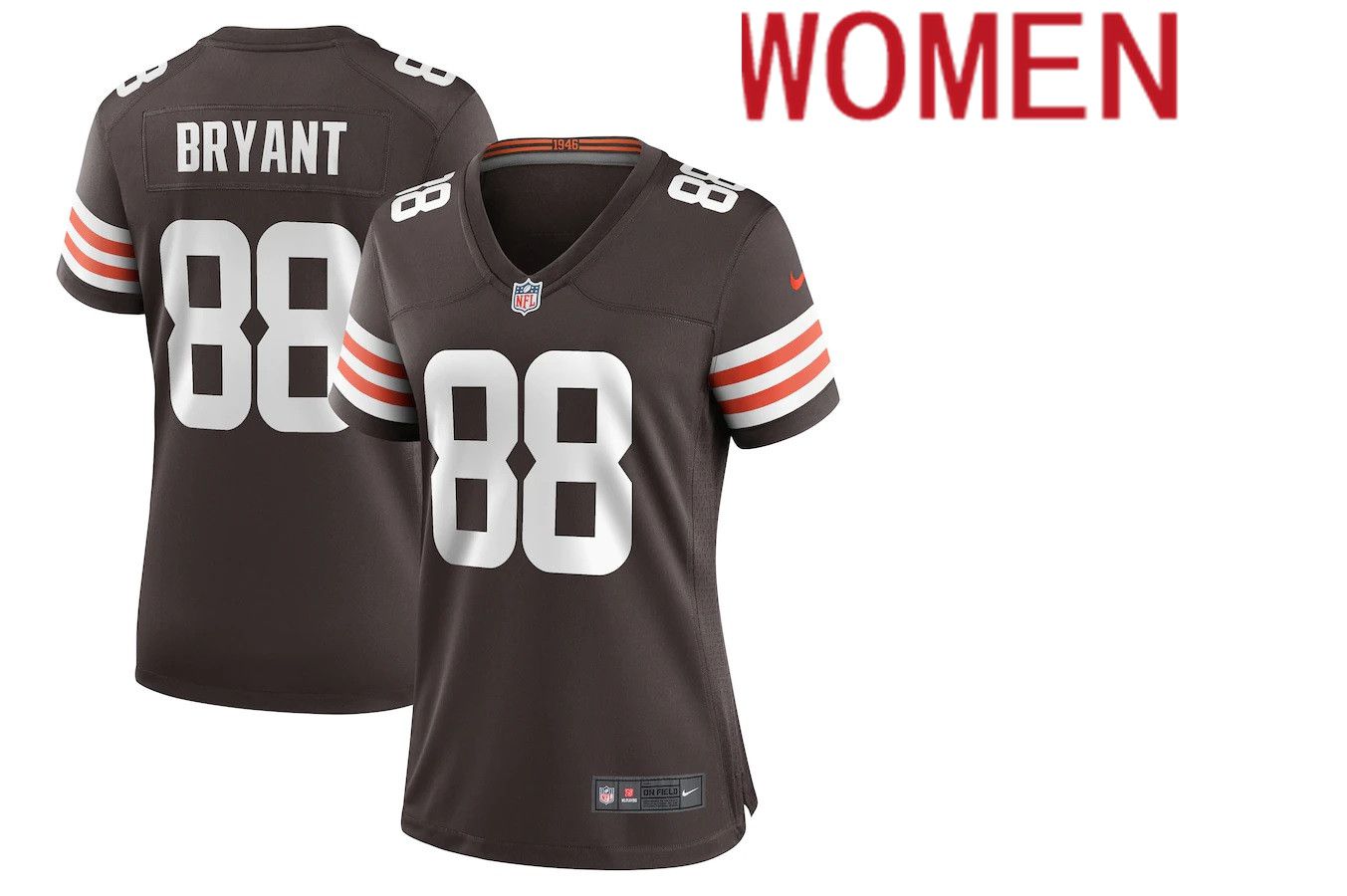 Women Cleveland Browns #88 Harrison Bryant Nike Brown Game NFL Jersey->women nfl jersey->Women Jersey